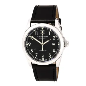 Swiss Army 241586 Men's Infantry Black Dial Black Leather Strap Mechanical Automatic Watch