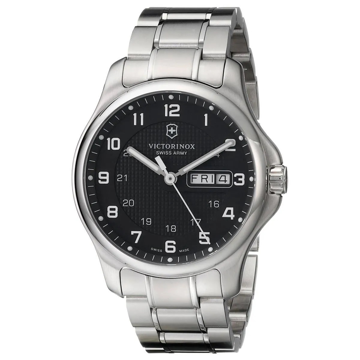 Swiss Army 241590 Men's Officers Black Dial Stainless Steel Bracelet Watch