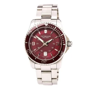 Swiss Army 241604 Men's Maverick Red Dial Stainless Steel Bracelet Watch