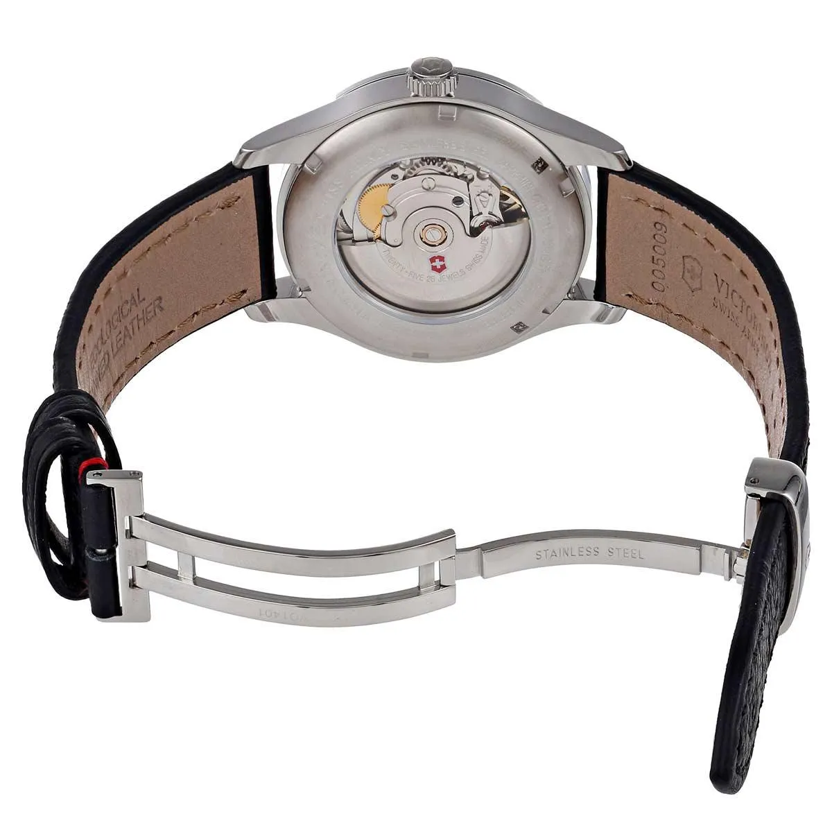 Swiss Army 241666 Men's Alliance Automatic Beige Dial Black Leather Strap Watch