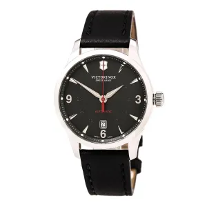 Swiss Army 241668 Men's Alliance Black Dial Black Leather Strap Mechanical Automatic Watch