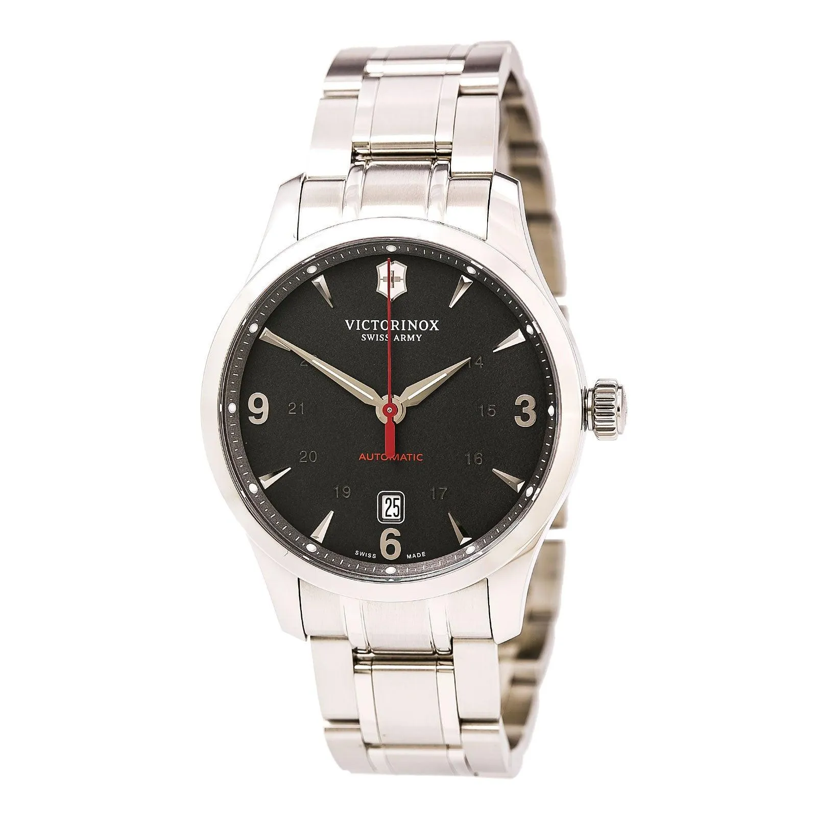 Swiss Army 241669 Men's Alliance Black Dial Stainless Steel Bracelet Mechanical Automatic Watch