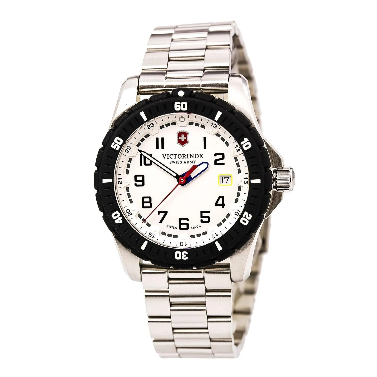 Swiss Army 241677 Men's Maverick Sport White Dial Stainless Steel Bracelet Watch