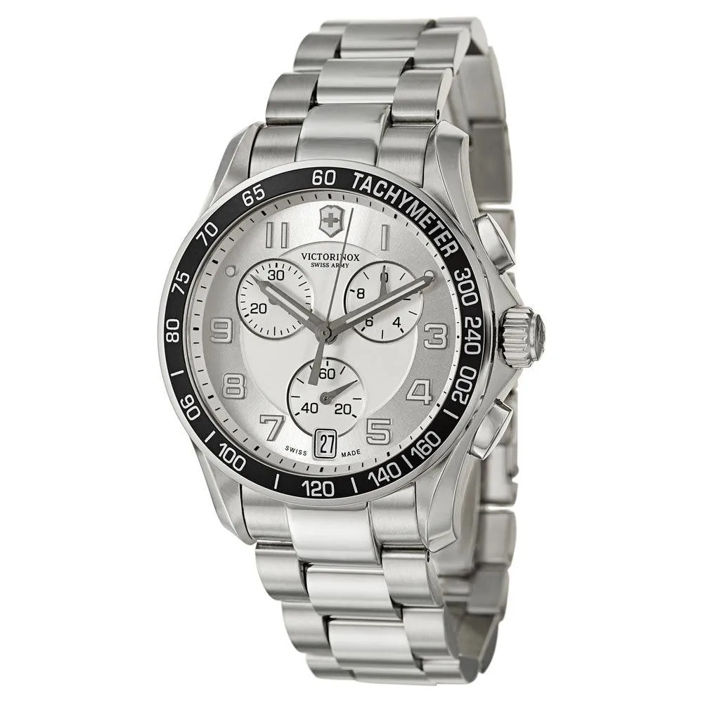 Swiss Army 249035 Men's Chrono Classic Silver Dial Stainless Steel Bracelet Watch