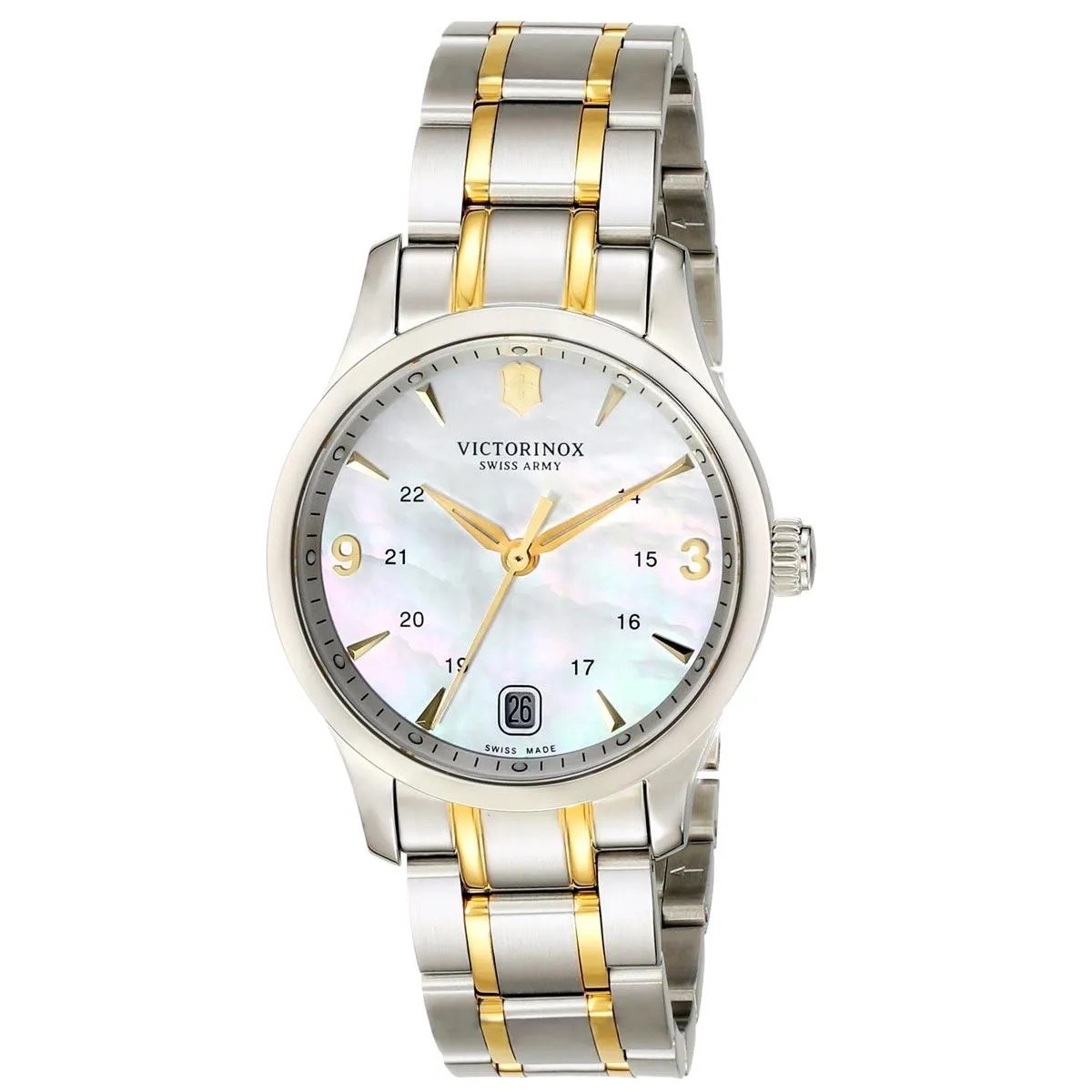 Swiss Army 249062 Women's Alliance White MOP Dial Two Tone Bracelet Watch