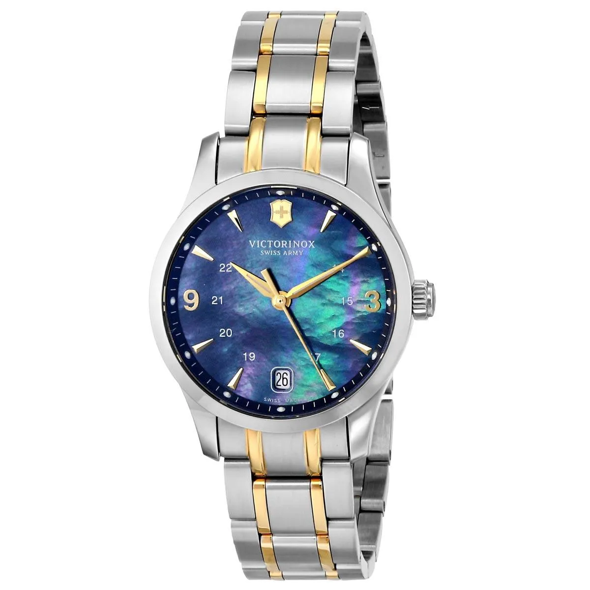 Swiss Army 249064 Women's Alliance Black MOP Dial Two Tone Bracelet Watch