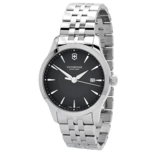 Swiss Army Men's Bracelet Watch - Alliance Black Dial Stainless Steel | 241801