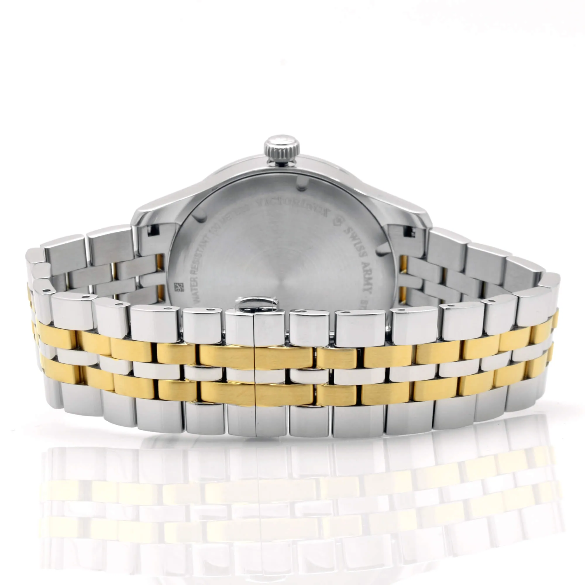 Swiss Army Men's Two Tone Bracelet Watch - Alliance Quartz Silver Dial | 241803