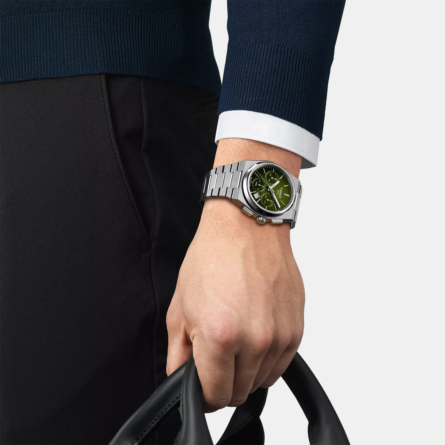 T-Classic Men Analog Graded Green Dial Swiss Tissot Automatic Stainless Steel Watch T1374271109100