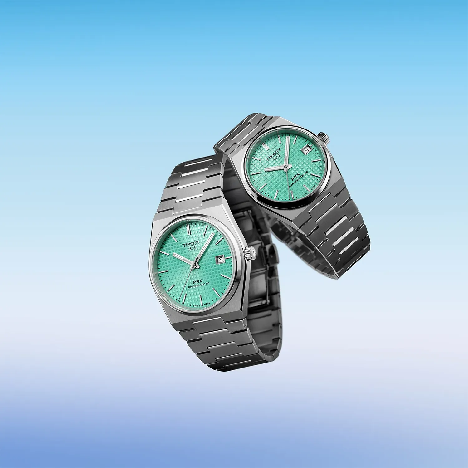 T-Classic Men Analog Light Green Dial Automatic Stainless Steel Watch T1374071109101