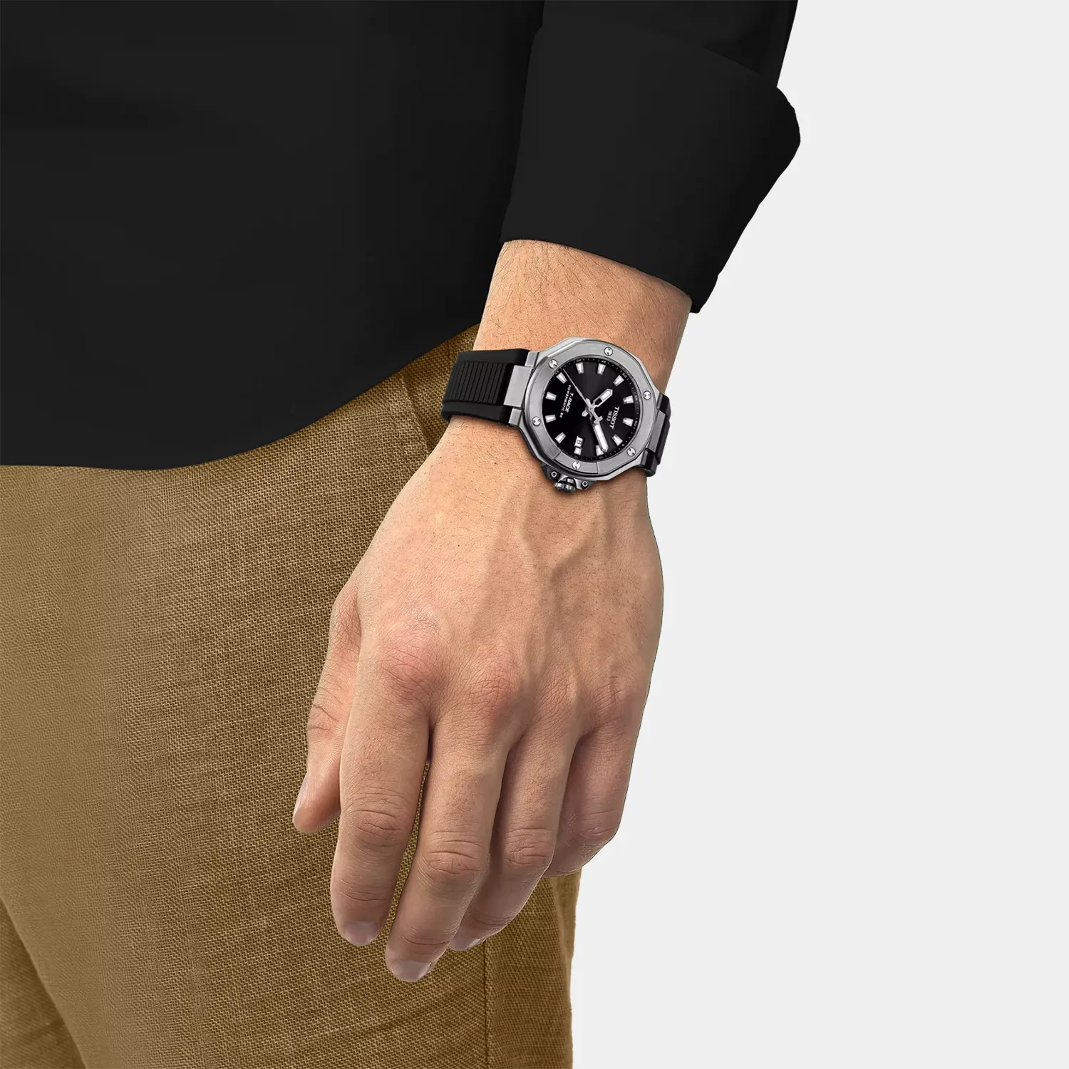 T-Race Men Analog Black Dial Automatic Silicone Watch T1418071705100