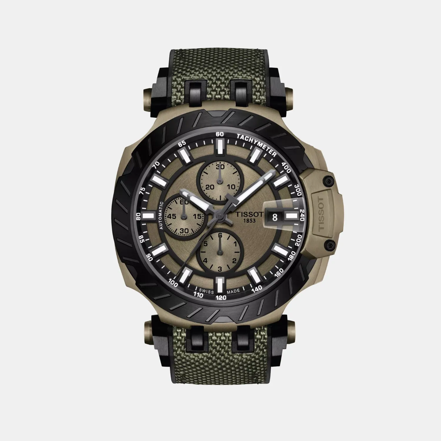 T Sport Men Automatic Khaki Dial Chronograph Textile Watch T1154273709100