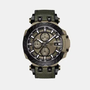 T Sport Men Automatic Khaki Dial Chronograph Textile Watch T1154273709100