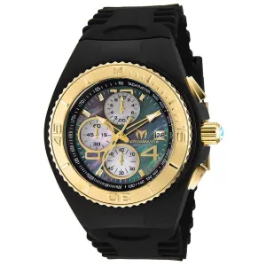 Technomarine Men's Chrono Watch - Cruise JellyFish Black MOP Dial Strap | TM-115353