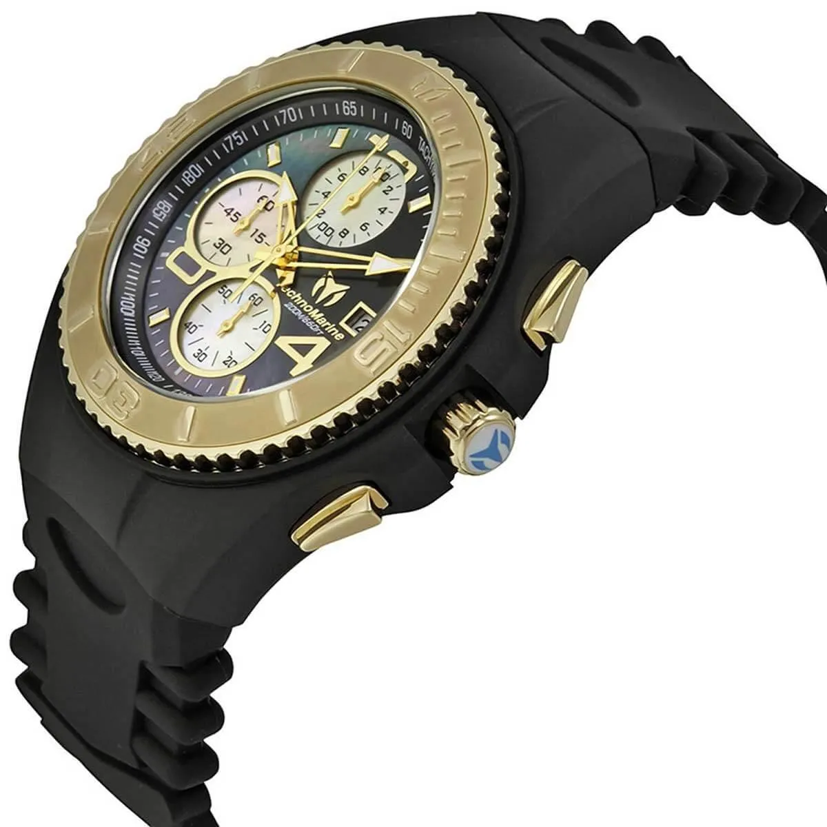 Technomarine Men's Chrono Watch - Cruise JellyFish Black MOP Dial Strap | TM-115353