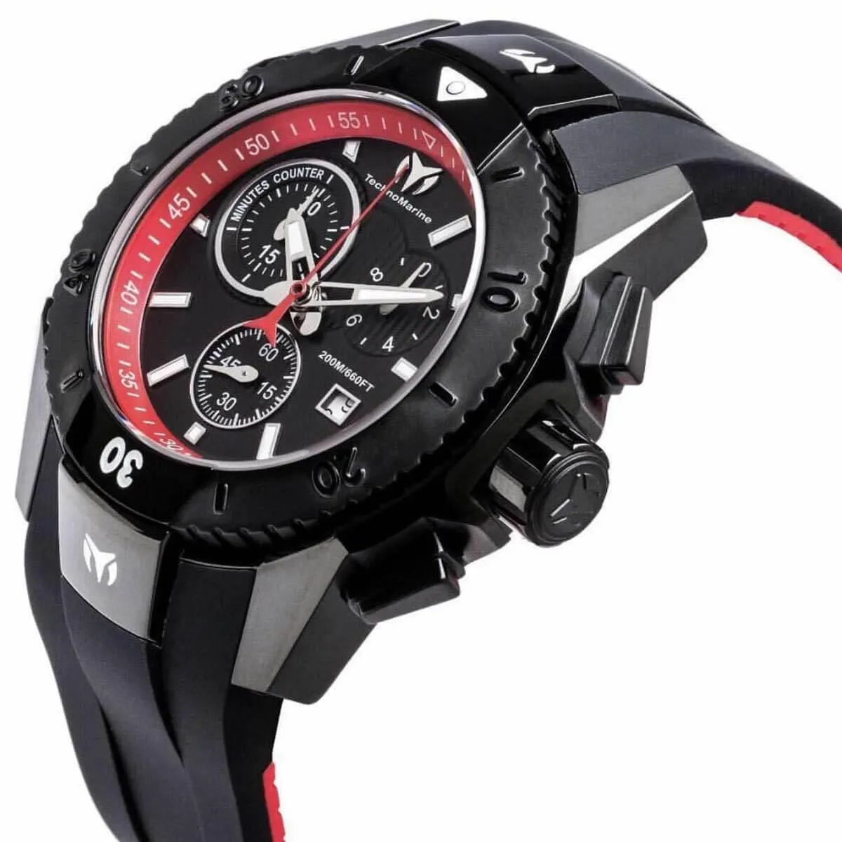 Technomarine Men's Chronograph Watch - UF6 Black Dial Rubber Strap | TM-616002