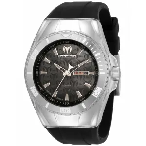 Technomarine Men's Quartz Watch - Cruise Monogram Black Dial Rubber Strap | TM-115372
