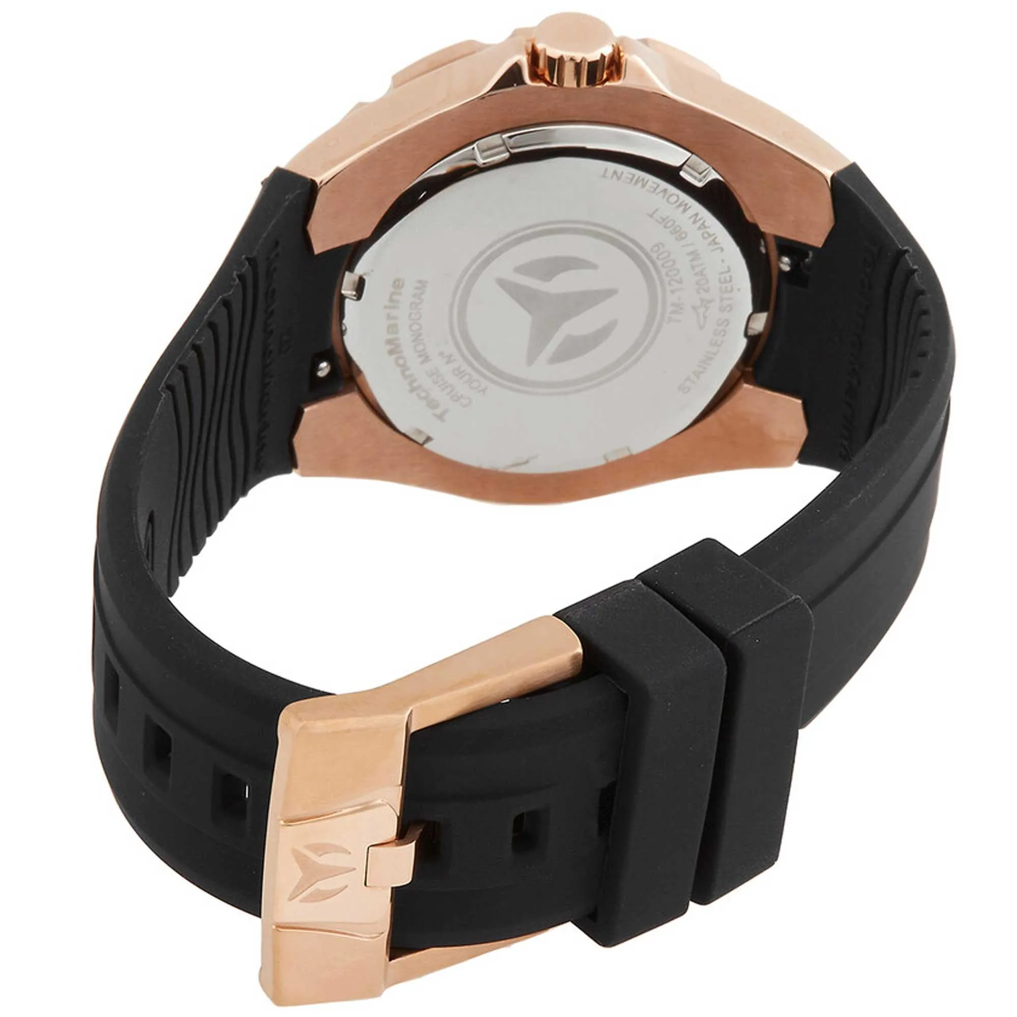 Technomarine Men's Quartz Watch - Cruise Rose Gold Case Black Rubber Strap | TM-120009