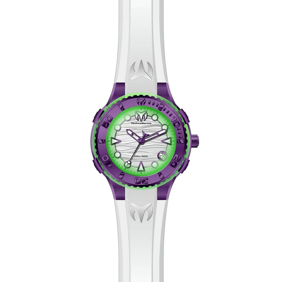 Technomarine Men's Watch - Cruise Freedom Purple Case White Silicone Strap | TM-118036
