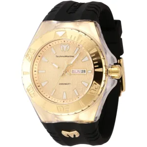 Technomarine Men's Watch - Cruise Monogram Gold Tone Dial Black Strap | TM-122012