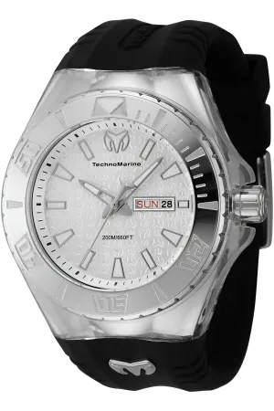 Technomarine Men's Watch - Cruise Monogram Silver Dial Silicone Strap | TM-122007