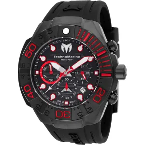 Technomarine Men's Watch - Reef Chronograph Black Silicone Rubber Strap | TM-523010