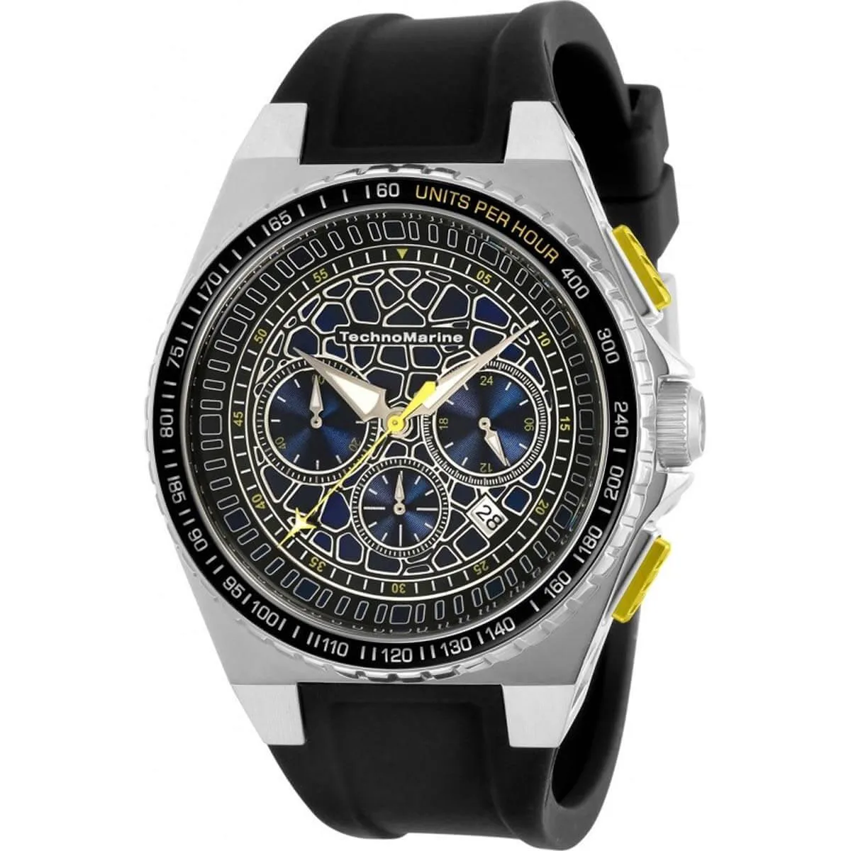 Technomarine Men's Watch - Technocell Blue and Black Dial Silicone Strap | TM-318064