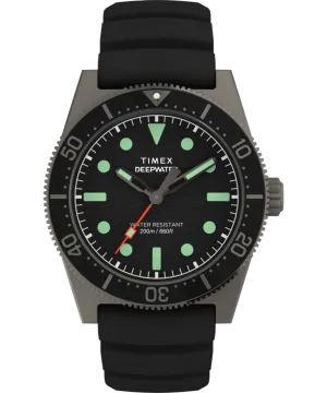 Timex Deepwater Reef 200M 41mm Black Rubber Strap Watch TW2W74700