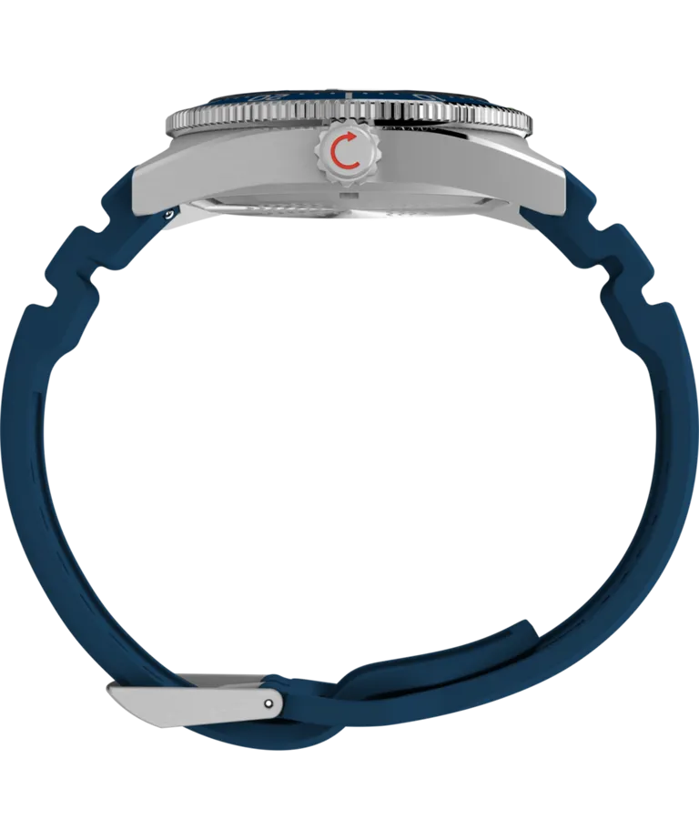 Timex Deepwater Reef 200M 41mm Blue Rubber Strap Watch TW2W74600