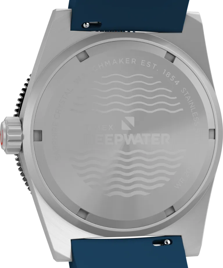 Timex Deepwater Reef 200M 41mm Blue Rubber Strap Watch TW2W74600