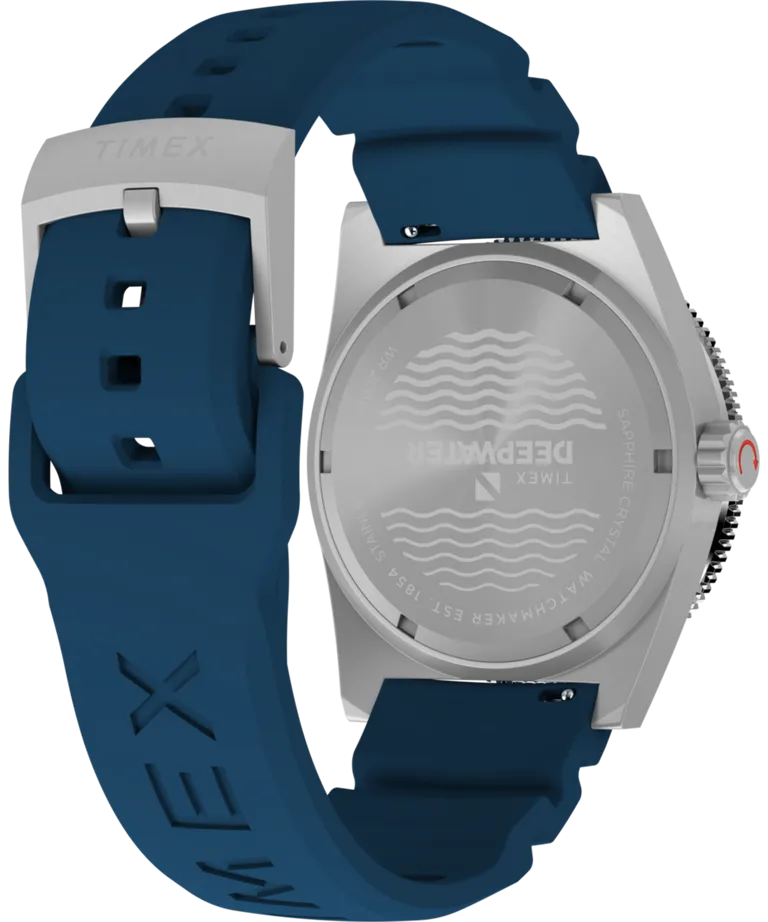 Timex Deepwater Reef 200M 41mm Blue Rubber Strap Watch TW2W74600