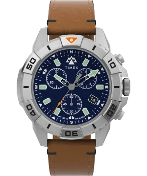 Timex Expedition 42mm Leather Blue Dial Watch TW2W16300