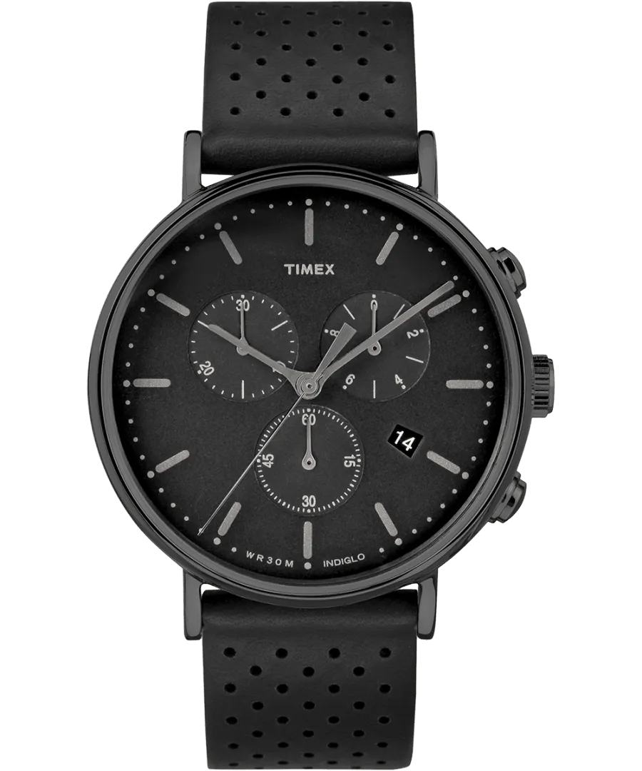 Timex Fairfield Chronograph 41mm Leather Strap Watch TW2R26800