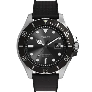 Timex Harborside Black Rubber Band Mens Watch TW2Y09200