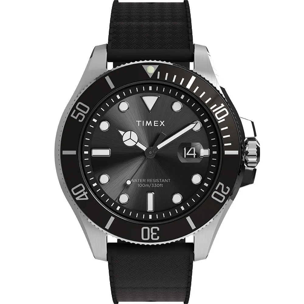 Timex Harborside Black Rubber Band Mens Watch TW2Y09200