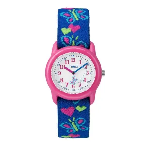 Timex Kids Strap Watch - Hearts & Butterflies Elastic Fabric | T89001XY