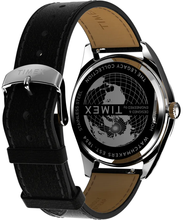 Timex Legacy Quartz Green Dial Day-Date Leather Band Watch TW2W57300