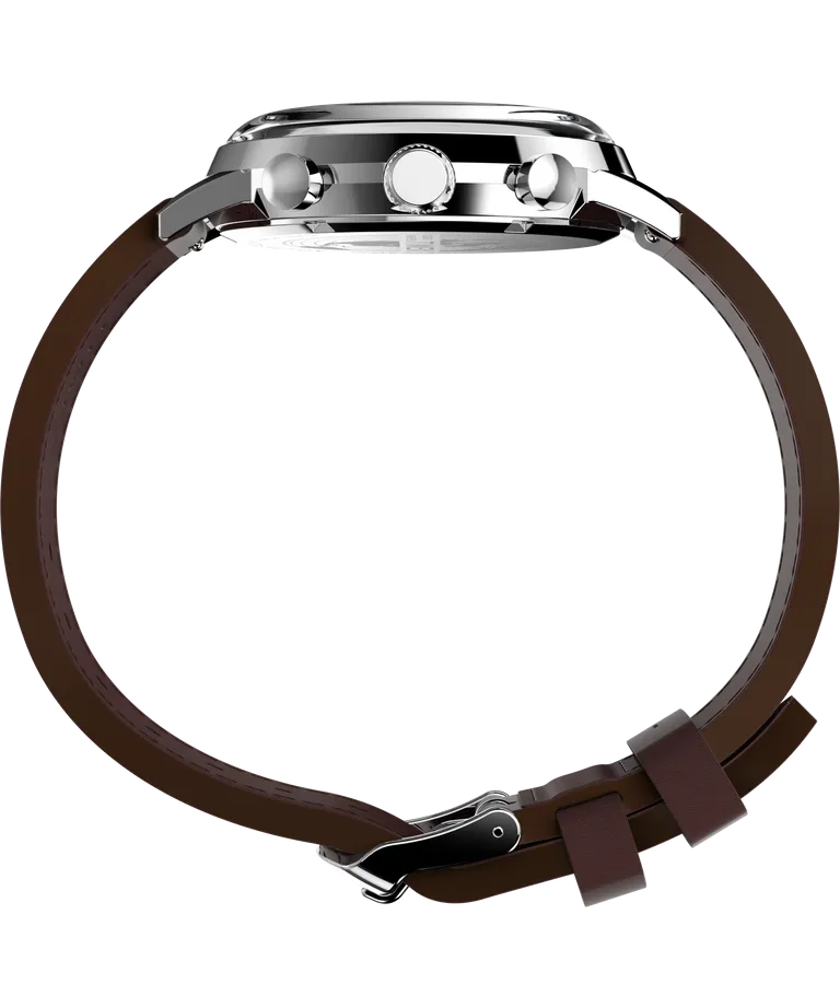 Timex Marlin Chronograph Tachymeter 40mm Leather Strap Watch TW2W10200