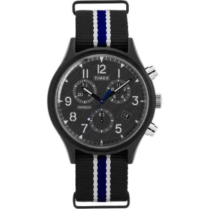Timex Men's Chrono Watch - MK1 Supernova Black Dial Fabric Strap | TW2T10900