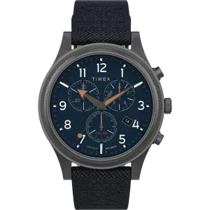 Timex Men's Chronograph Watch - Allied Blue Dial Blue Fabric Strap | TW2T75900VQ