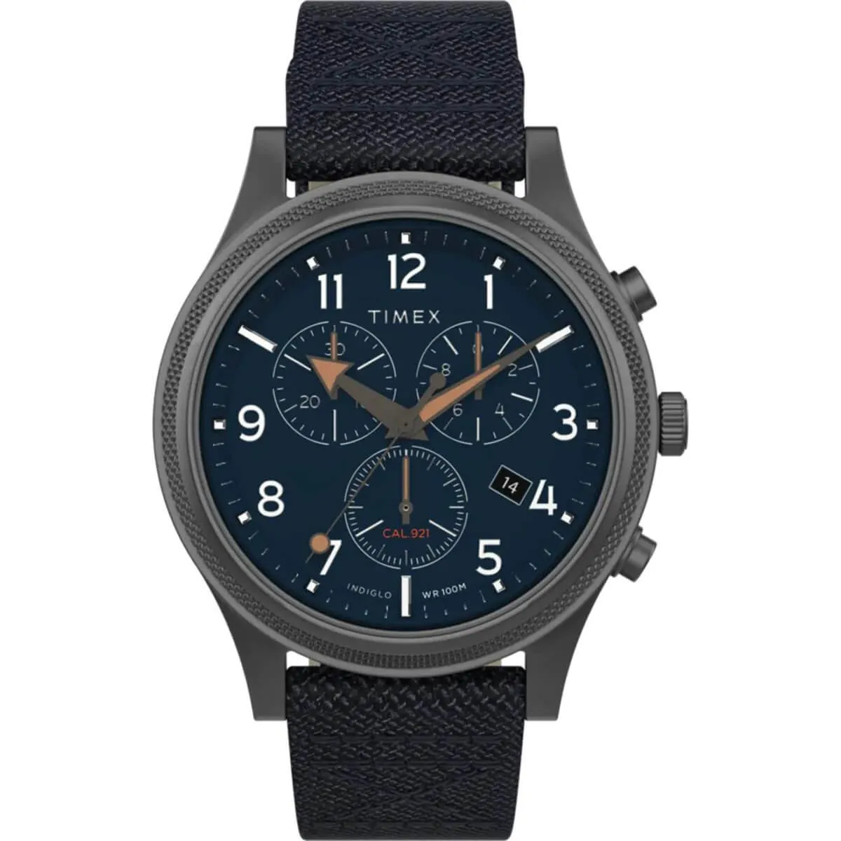 Timex Men's Chronograph Watch - Allied Blue Dial Blue Fabric Strap | TW2T75900VQ