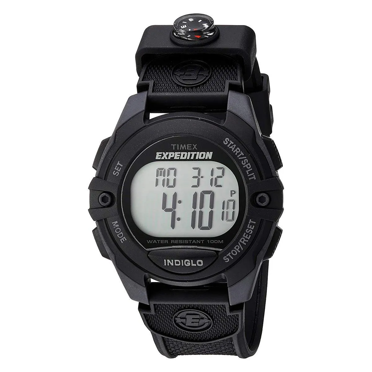 Timex Men's Chronograph Watch - Expedition Resin Strap Digital Grey Dial | TW4B07700JV