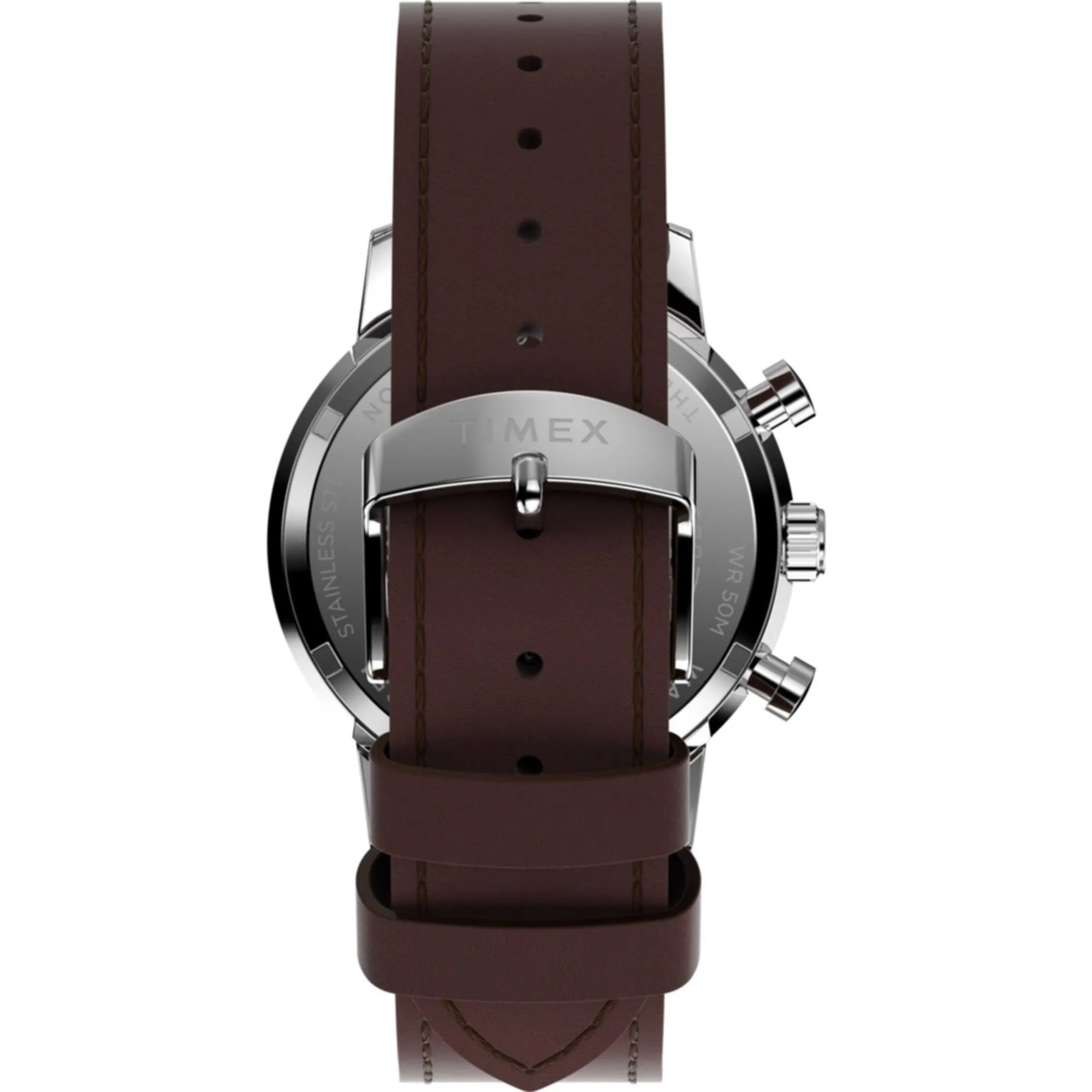 Timex Men's Chronograph Watch - Marlin Blue Dial Brown Leather Strap | TW2W10200VQ