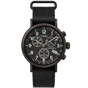 Timex Men's Chronograph Watch - Standard Black Dial Fabric Strap | TW2T21200VQ