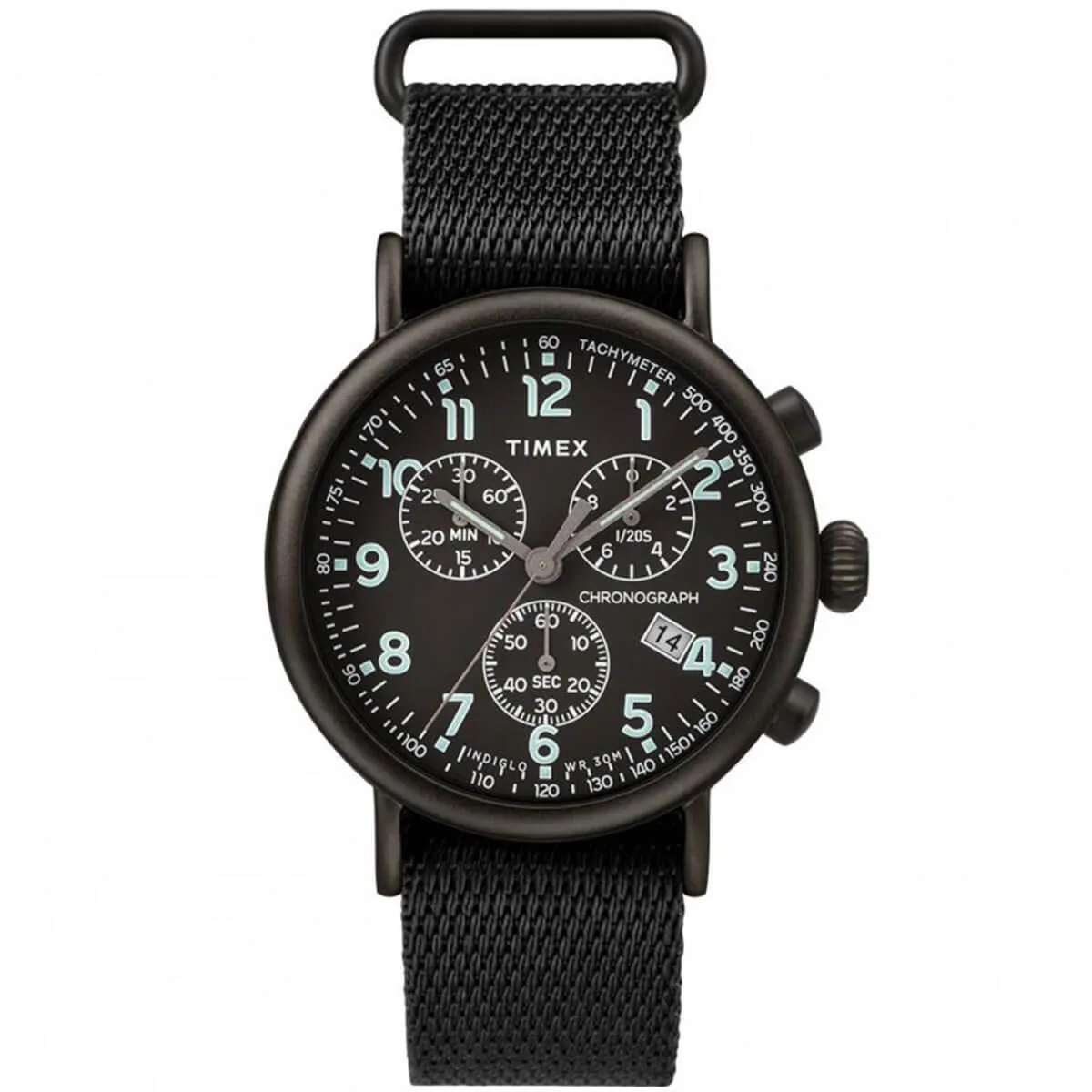 Timex Men's Chronograph Watch - Standard Black Dial Fabric Strap | TW2T21200VQ