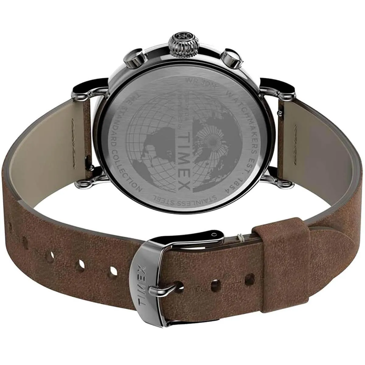 Timex Men's Chronograph Watch - Standard Blue Dial Tan Leather Strap | TW2T68900VQ