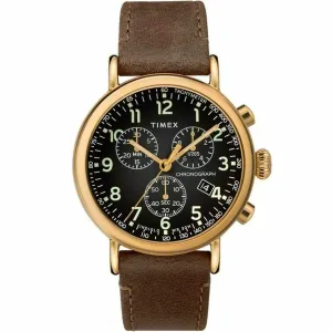 Timex Men's Chronograph Watch - Standard Grey Dial Leather Strap | TW2T20900VQ