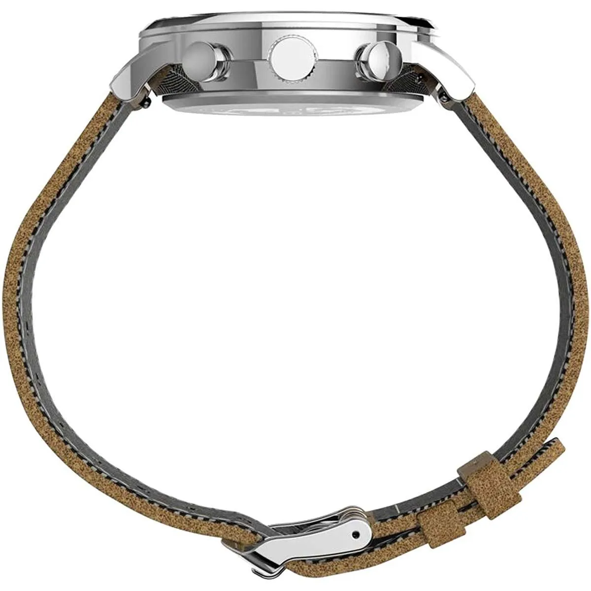 Timex Men's Chronograph Watch - Waterbury Silver Dial Leather Strap | TW2T71200VQ
