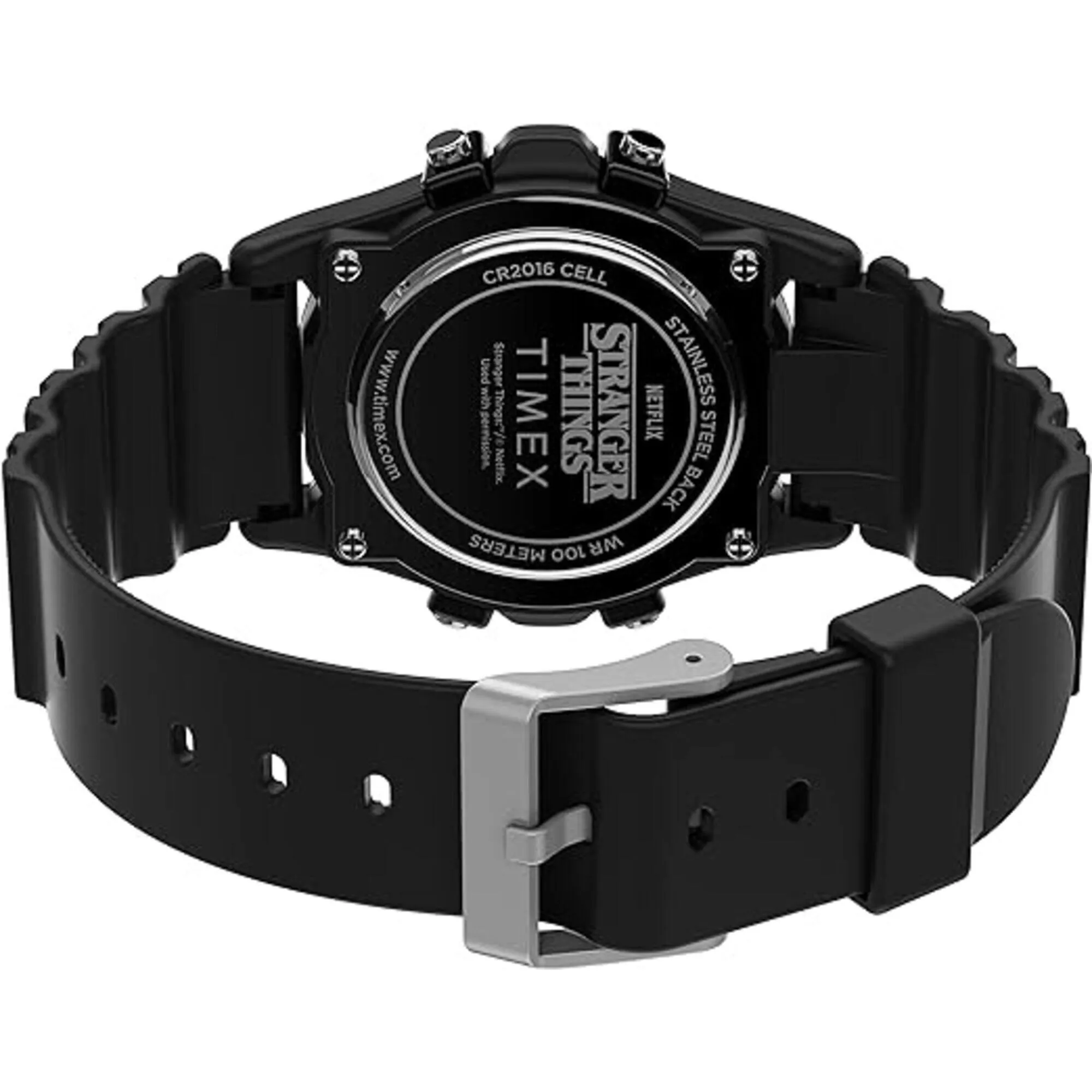 Timex Men's Digital Watch - Atlantis X Stranger Things Black Resin Strap | TW2V51000YB