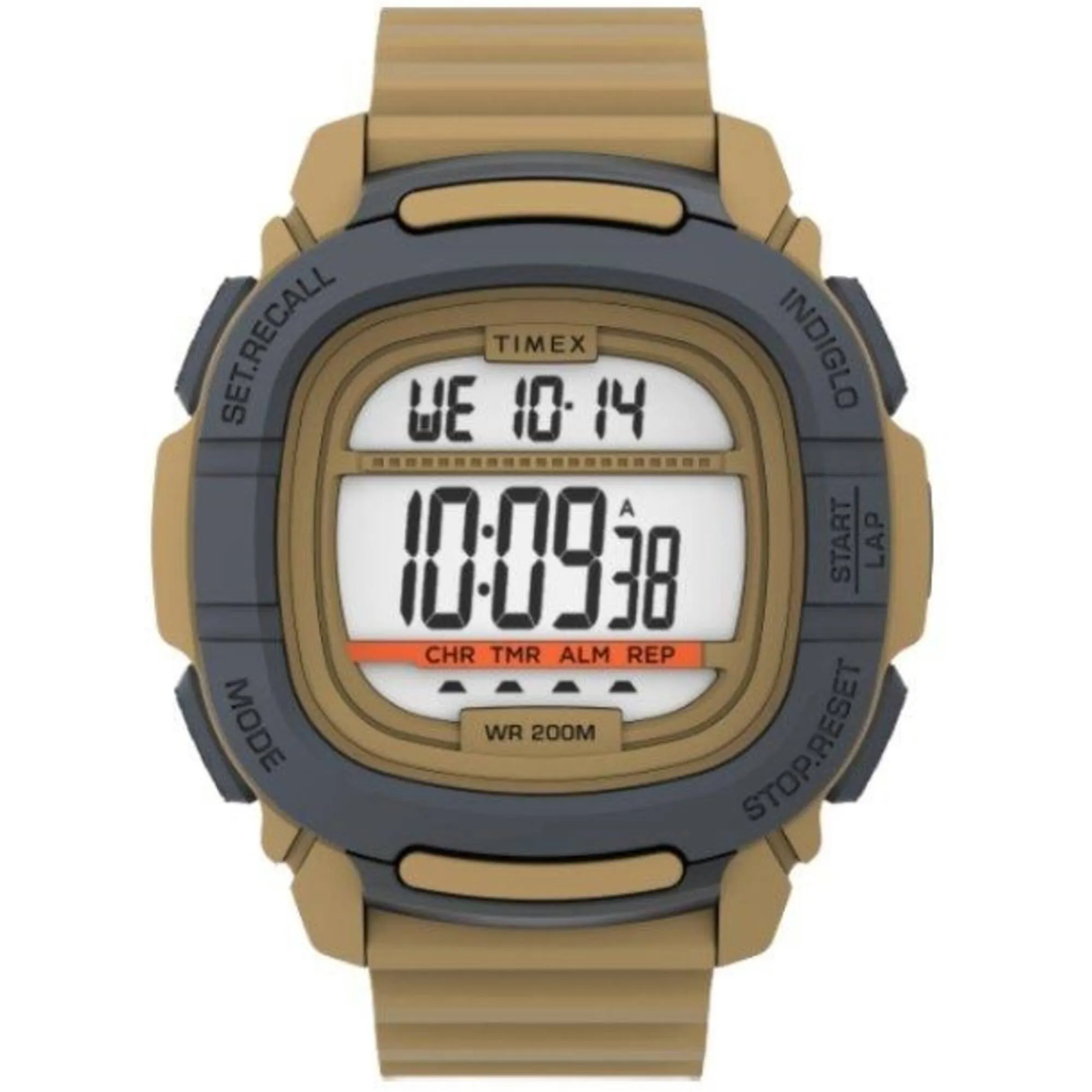 Timex Men's Digital Watch - Command White and Beige Dial Shock Resistant | TW5M35900